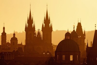 Винтажные фотообои Панорама Праги